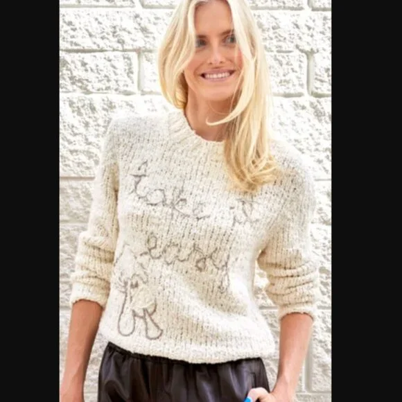 LINGUA FRANCA "take it easy" goop travel fave bouclé-cotton knit sweater $495 m - Picture 5 of 13